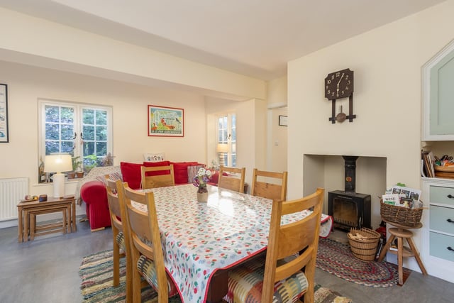 The open plan living and dining area.