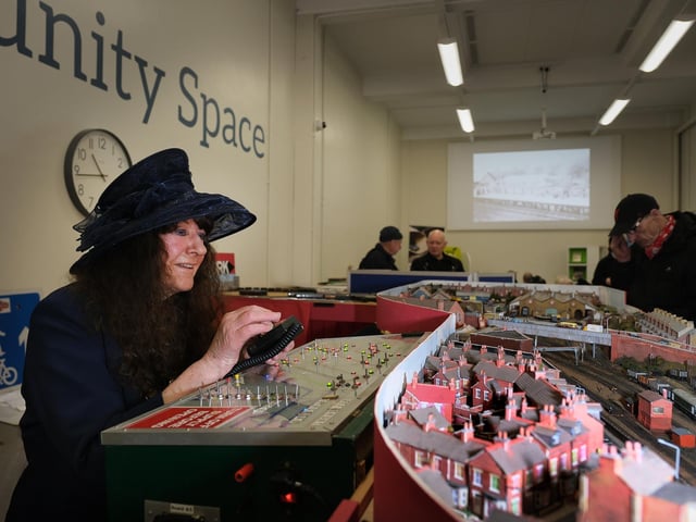 Charter Mayor of Scarborough Janet Jefferson visits the Railway exhibition
