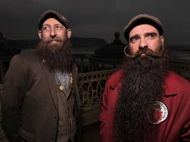 Yorkshire Beard Club members Mick Baxter and Shane Hazelgrave venture out.picture: Richard Ponter