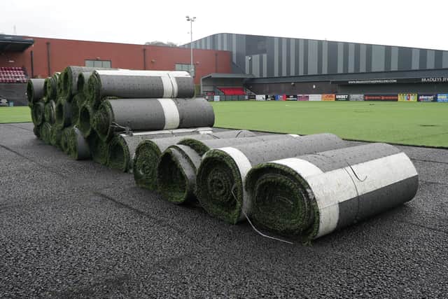 The removal of the current playing surface will allow stabilisation works and drainage repairs to commence in the coming weeks.