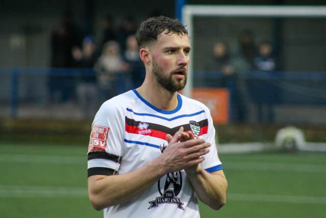 Whitby Town earned a crucial win at rivals Leek Town on Saturday. Photo by Owen Cox