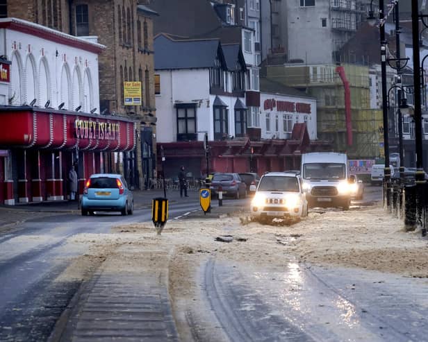 Scarborough has been issued an 'act now' flood warnings, while a flood alert is in place between Whitby and Filey. Road. Photo: Richard Ponter