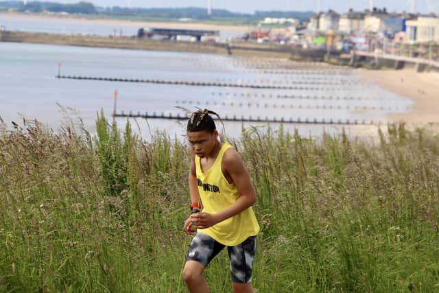 Junior BRR ace Tyler Choat in action at Sewerby parkrun.