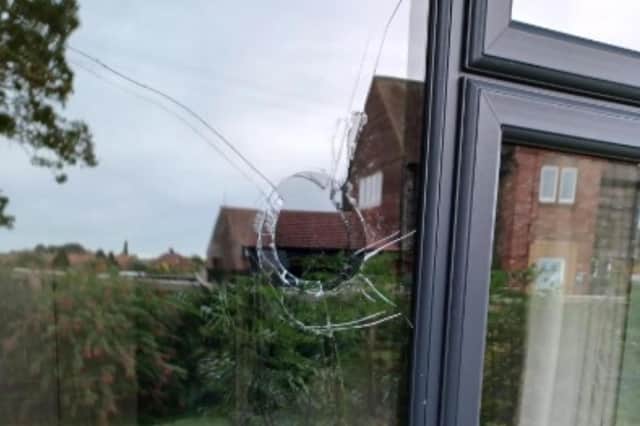 Youths threw an object which smashed the window. (Photo: North Yorkshire Police)