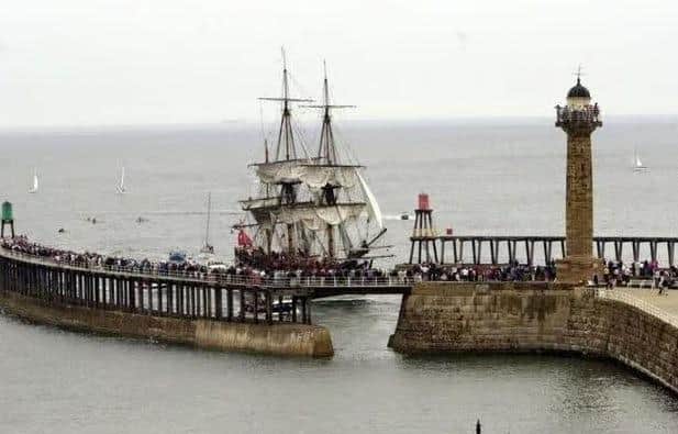 The Endeavour arriving in Whitby.