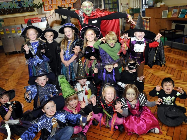 Witches and Wizards day at Gladstone Road Infants School as the kids dress up for book week.
104155a