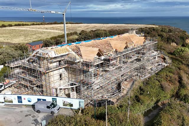 UK’s first Passivhaus hotel tops out - Cliffemount Hotel, Runswick Bay - under construction.