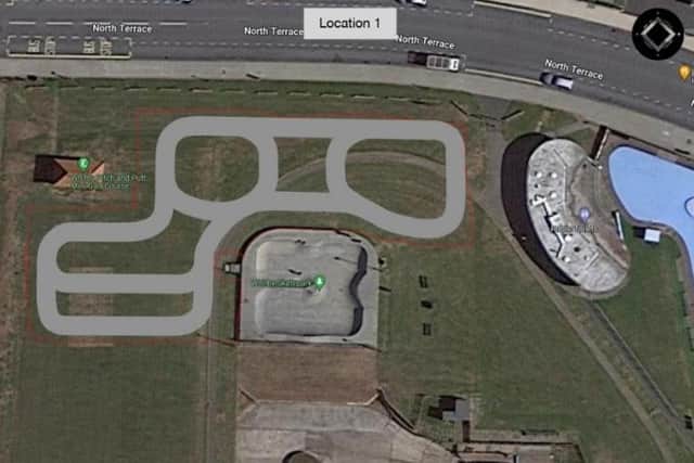 The location of the pump track in Whitby.