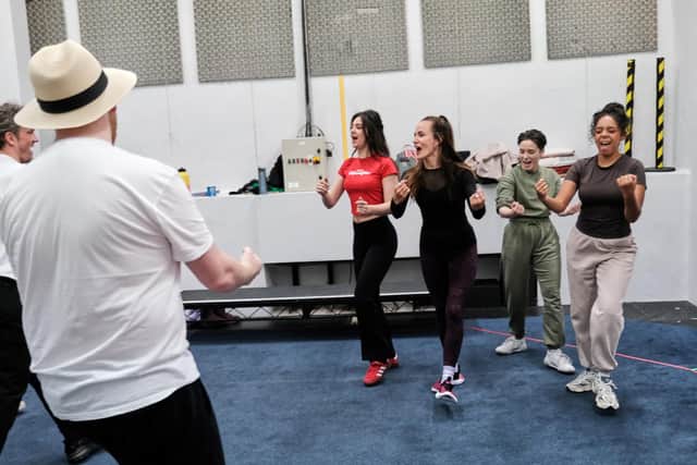 In rehearsals for Love's Labour's Lost are Alice Imelda, Annie Kirkman, Jo Patmore and Alyce Liburd