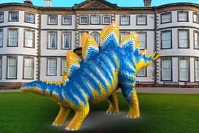 18 different dinosaur models will be found within the beautiful grounds of Sewerby Hall.  Artist impression courtesy of Iconic Bricks/Sewerby Hall