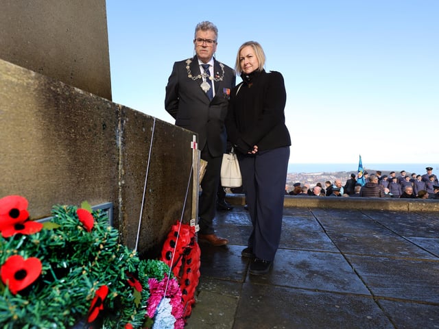 Mayor John Ritchie pays tribute with Alison Hume