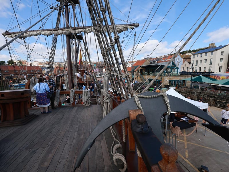 One of the anchors on board.