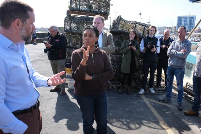 Conservative leader Kemi Badenoch visits Bridlington to hear fishermen ...