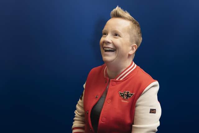 Em Stroud talks about everything from therapy to parenting, marriage to motorbikes in her one-woman show