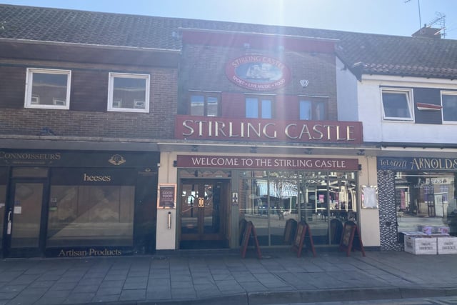 The Stirling Castle is located on Queen Street, Bridlington, between the harbour and South Beach. One Tripadvisor review said "A great pub with some outdoor seating and fab views of the harbour. Reasonably priced drinks, the food menu is extensive and something for everyone."