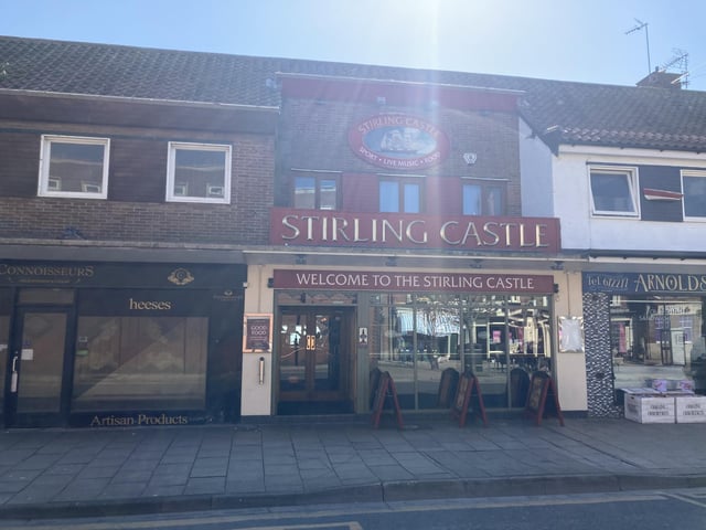 The Stirling Castle is located on Queen Street, Bridlington, between the harbour and South Beach. One Tripadvisor review said "A great pub with some outdoor seating and fab views of the harbour. Reasonably priced drinks, the food menu is extensive and something for everyone."