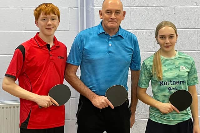 Premier Club Eagles, from left, Louis Fell, Pete Kirk & Mia Longman.