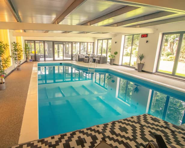 This inviting pool is part of a leisure provision with a gym, showers and seating areas.
