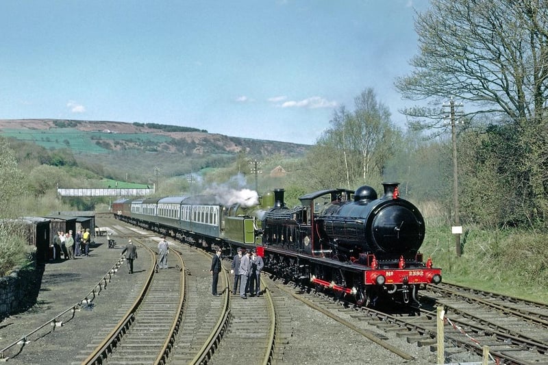 The 2392 and 29 trains with the Royal reopening train waited to enter Grosmont to pick up the Duchess of Kent in May 1973.