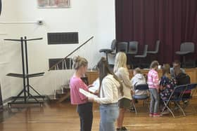 Caedmon College students collect their GCSE exam results.
