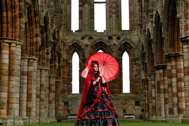 Holy Crocombe is pictured at Whitby Abbey