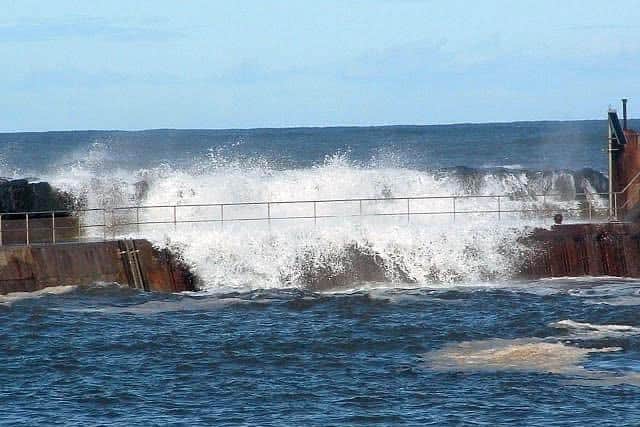 Staithes Coastguard are advising residents and visitors to stay off the piers over the next few days, as waves are expected to continue to crash over the piers and become dangerous.
