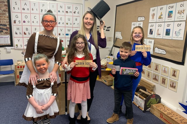 Charlie and the Chocolate Factory characters at Fylingdales School.