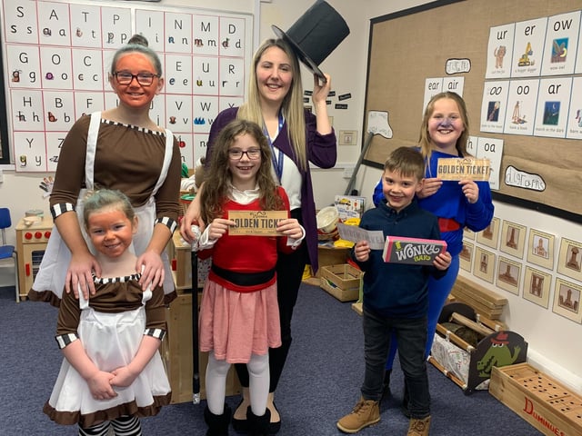 Charlie and the Chocolate Factory characters at Fylingdales School.