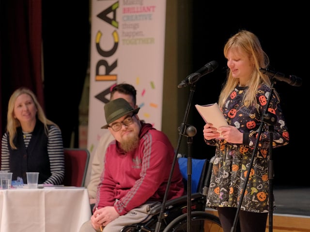 Reading poetry.