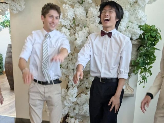 Dancing fun at the school prom.