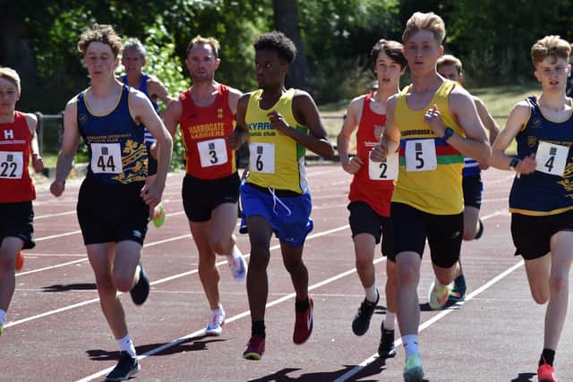 Young Scarborough Athletic Club star Jackson Smith, number five, raced to second spot in the Kirkbymoorside 10K race