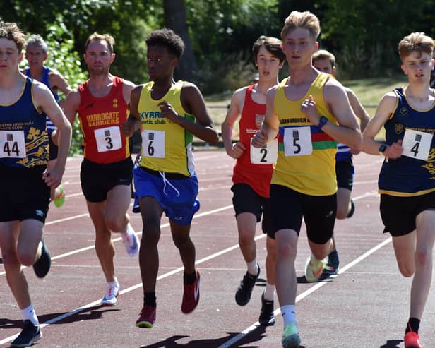 Young Scarborough Athletic Club star Jackson Smith, number five, raced to second spot in the Kirkbymoorside 10K race
