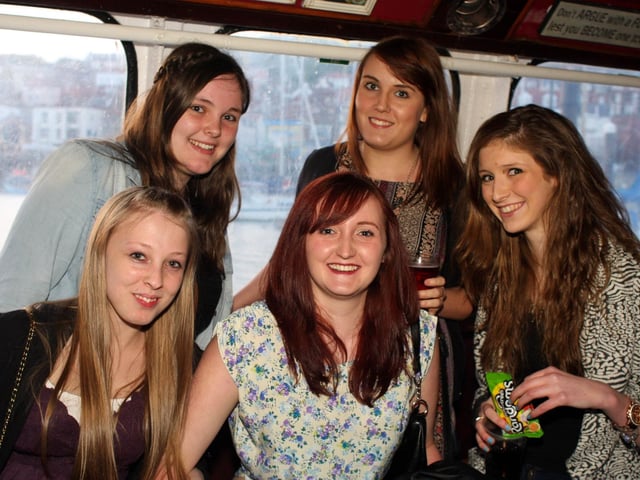 Ashleigh, Jaz, Ciara, Laura and Beth at Catch The Wave's boat party.