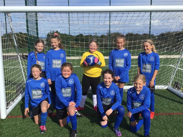 Stakesby Primary Academy girls' football team - winners of a recent tournament.