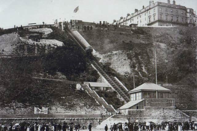 Scarborough Spa Cliff Lift in 1875.