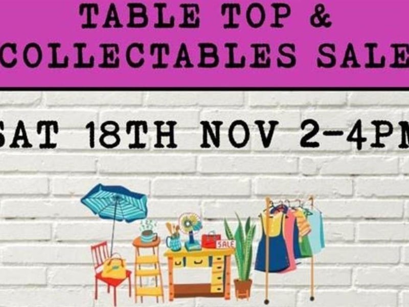A Table Top and Collectables Sale will take place at Falsgrave Community Resource Centre, Seamer Road, Scarborough, on November 18. It will be open from 2pm until 4pm.