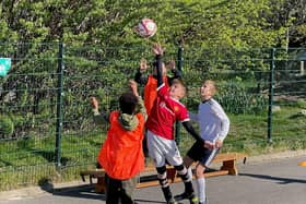 Eight-year-old Oliver Groom (centre) enjoyed attending Nigel Carson Sports School because there were so many different activities to take part in each day. Photo credit: Nigel Carson.