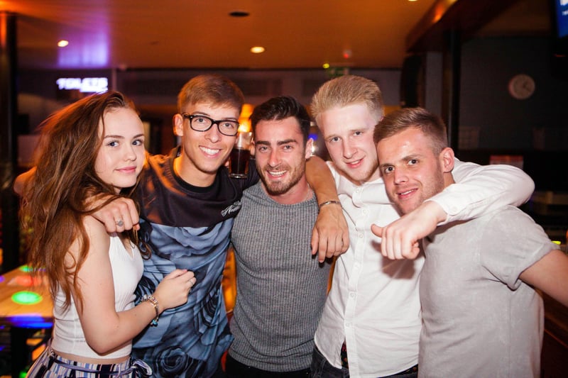 Kelly, Stuart, Chris, Dan & Martin out celebrating their A-level results in Blue Lounge
