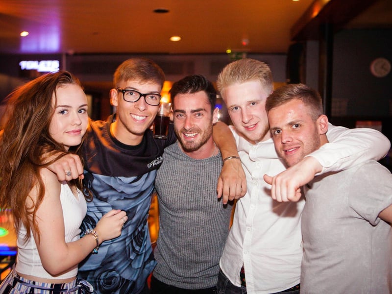 Kelly, Stuart, Chris, Dan & Martin out celebrating their A-level results in Blue Lounge