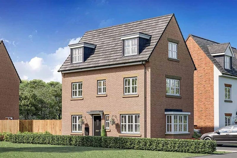 This four bedroom and three bathroom new detached house is currently for sale with Keepmoat Homes for £368,995