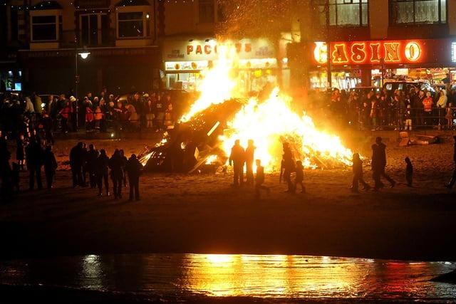 Every year, people gather on North Bay in Scarborough to have their own bonfires and fireworks display on the beach on November 5.