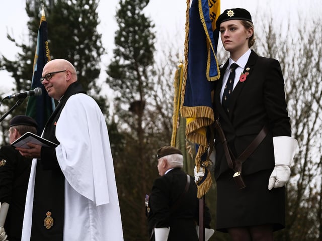 Rev Joe Kinsella leads the service