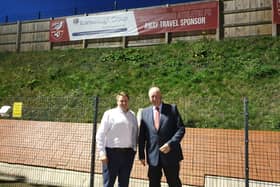 L-R: Stephen Marriott, Centre Manager at the Brunswick; Trevor Bull, Chairman at Scarborough Athletic Football Club