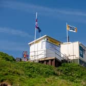 Lifeguard hut at Cayton Bay.