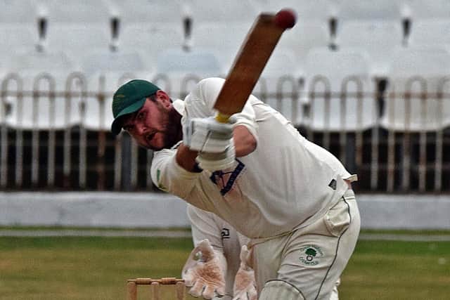 Jordan Allanby's excellent 57no proved to be in vain as Great Habton's game with Thornton Dale was rained off at tea. Photo by Simon Dobson