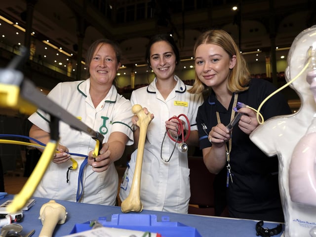 Clinical Staff Donna Leppington Betts, Morgan Wilson and Olivia Walsh at their stand