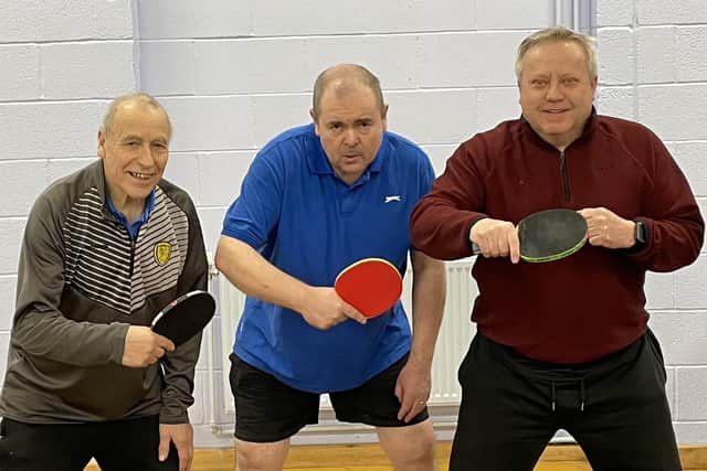 Corinthians Panthers, from left, are John Warburton, Dave Oxley and Peter Ozon. Photo by Karl Cousins