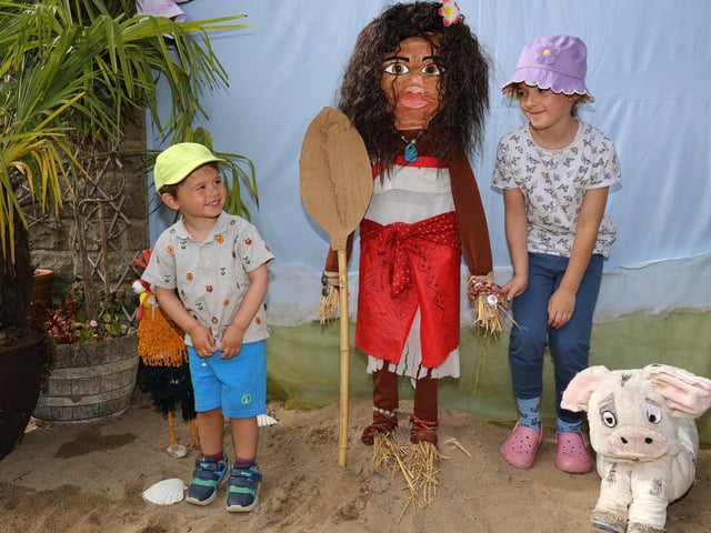 Roman and Ella meet Moana. picture: Richard Ponter
