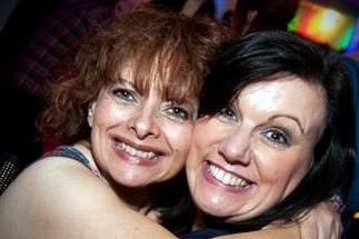 Tina and Lesley having a great night in the George