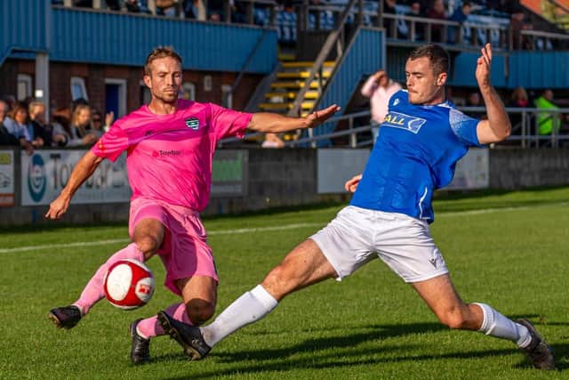 Whitby Town were held to a goalless draw at home to Leek Town on Saturday. PHOTOS BY BRIAN MURFIELD